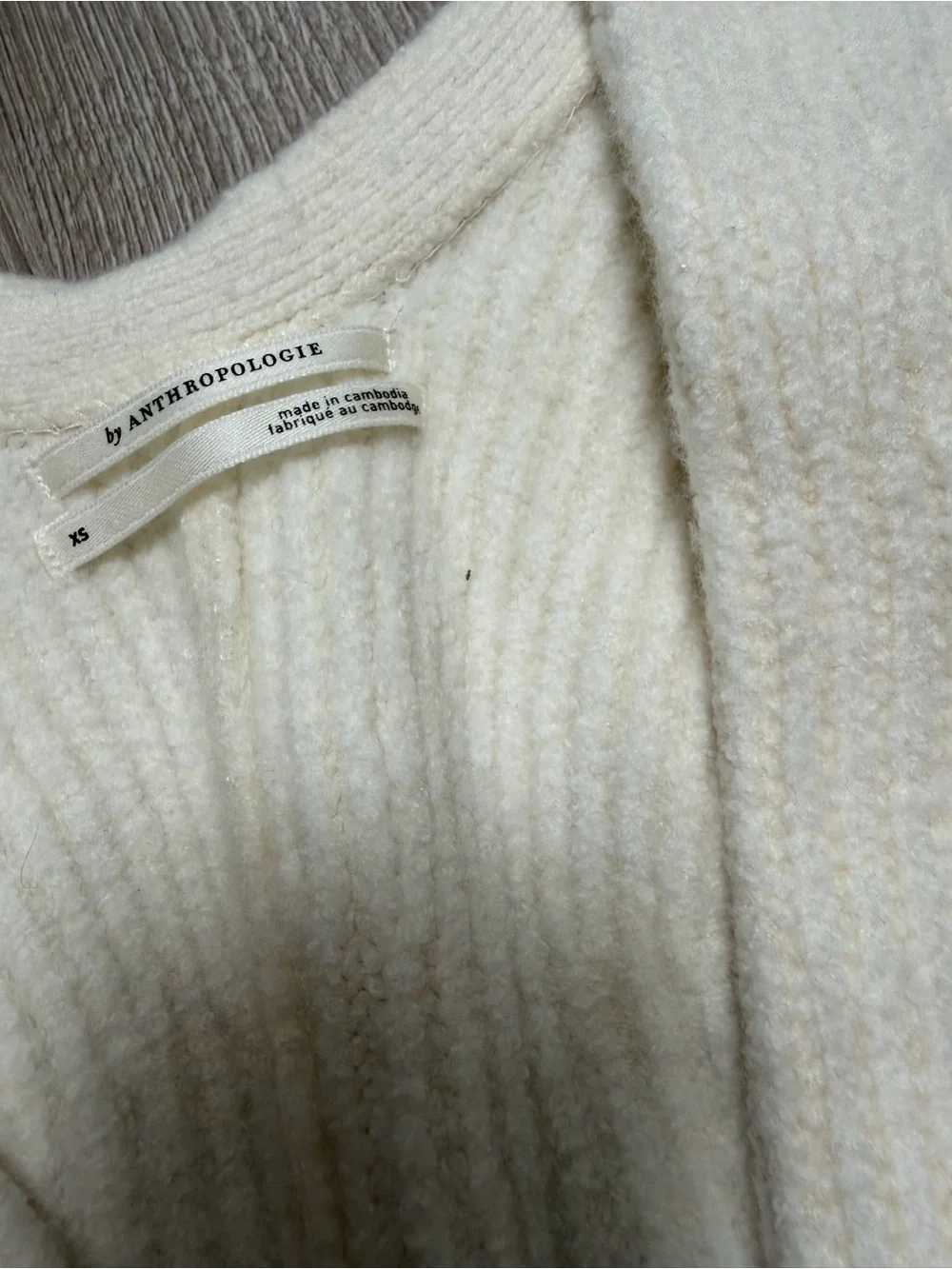 Anthropologie Rhea Bow-Front Crop Cardigan Sweater black ribbon ribbed knit